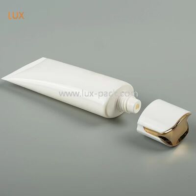 40mm di diametro PE Cosmetico Squeeze Tube Luxury Electroplated Trim Flip Cap Vacante Lozione per la cura della pelle